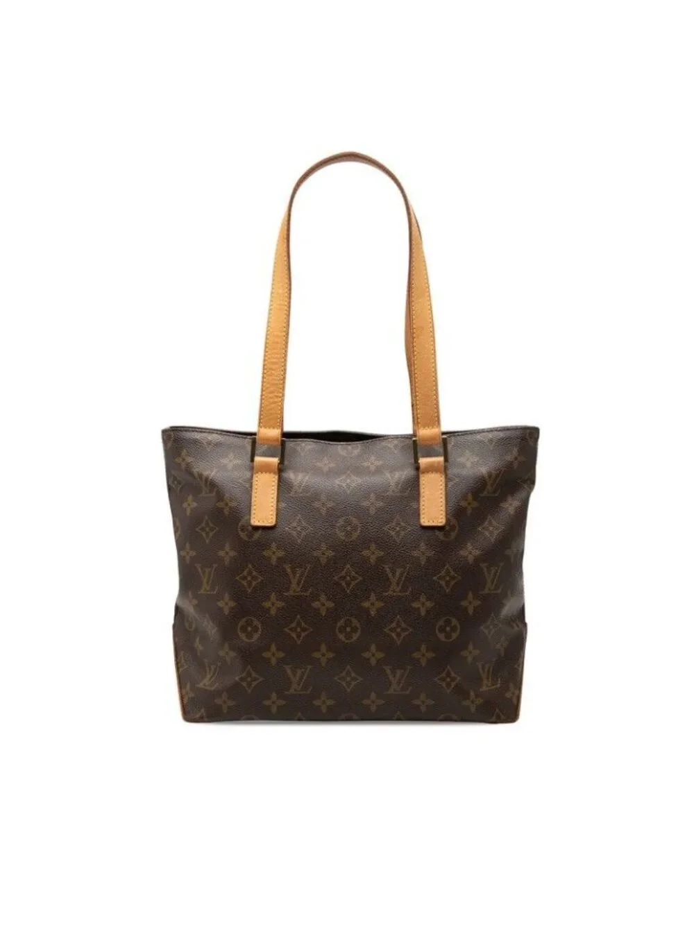 Louis Vuitton Monogram Cabas Piano Tote Shoulder Bag Brown Leather